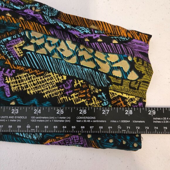 VTG Léger Womens Pants 7/8 Multicolor Geometric Pattern 100% Rayon USA 90s - Picture 8 of 12